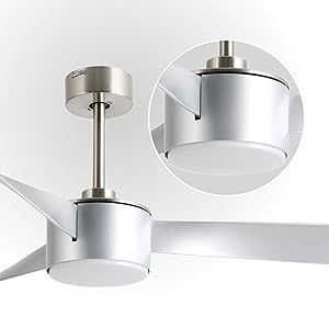 52インチ ファッショナブル シルバー 天井扇風機 リモコン付き